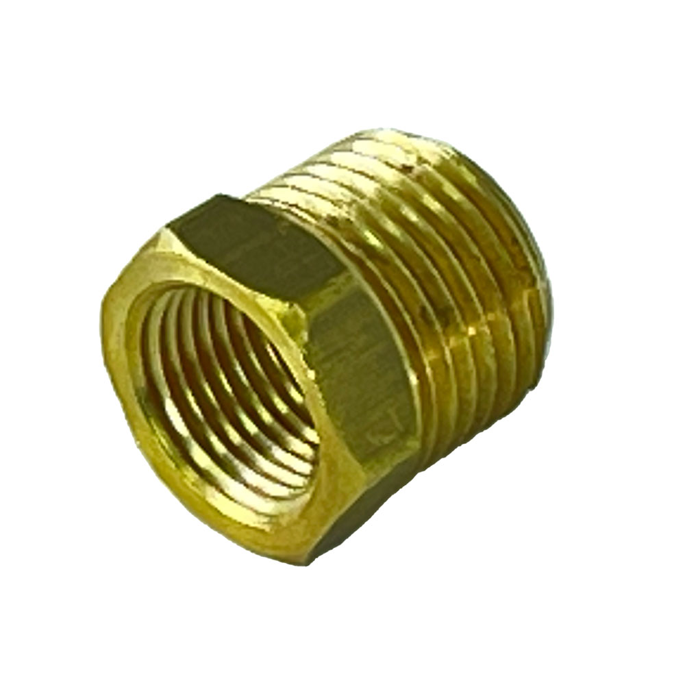Bucha de Redução em Latão 1/2 NPT x 3/8 NPT para instalação de gás