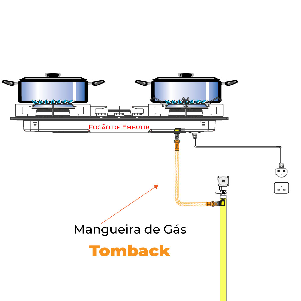 mangueira tomback cobre aquecedor gás