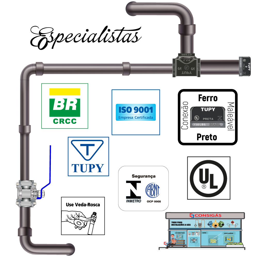 tampão preto tupy 150lbs baixa e média pressão