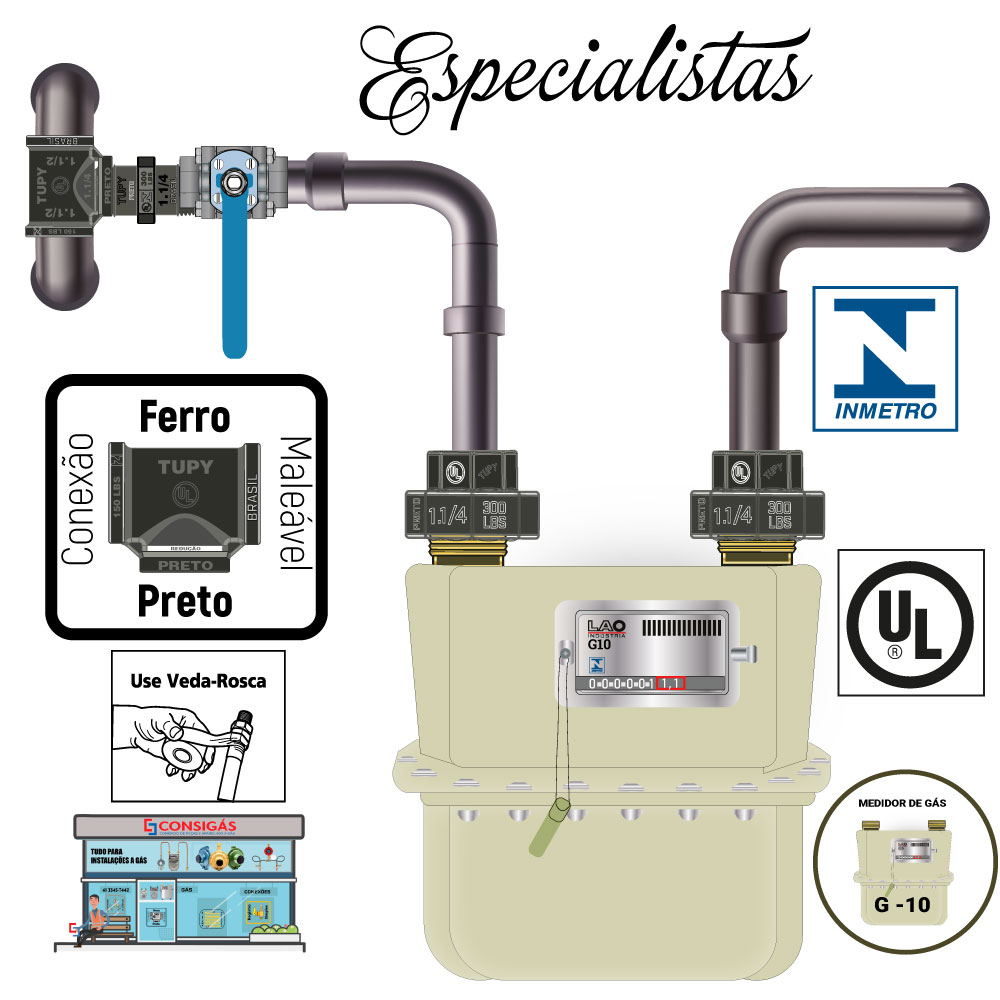 tee redução ferro preto 150lbs baixa e média pressão